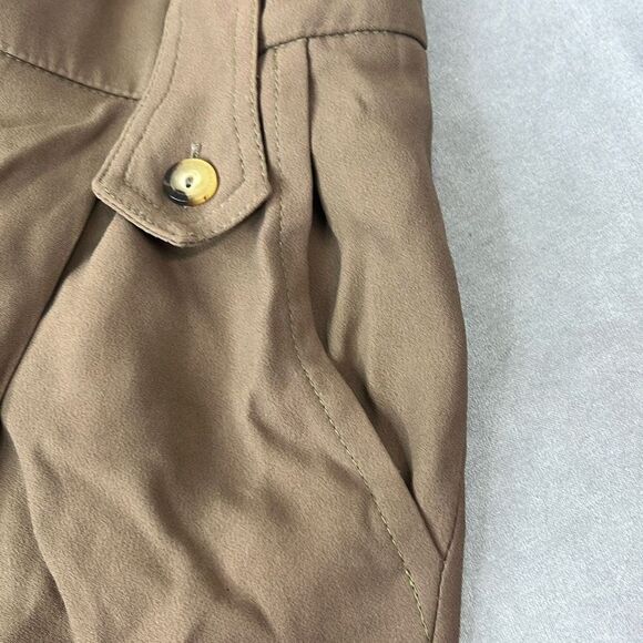 Patrizia Pepe Firenze Small IT 40 Brown High Waist Safari Pleated Shorts Pockets - Picture 7 of 10
